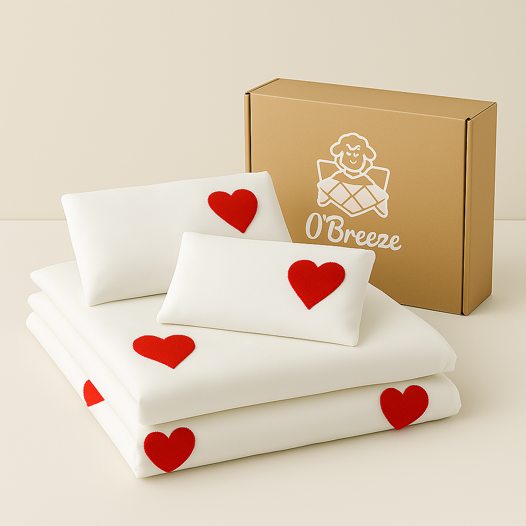 Love Embroidery Duvet Cover Set – 3-Piece Romantic Bedding with Pillowcases (No Filling), Soft & Lightweight Comforter Cover for Summer Aesthetic, Coquette Aesthetic Bedroom Decor, Washable Bedding Sets