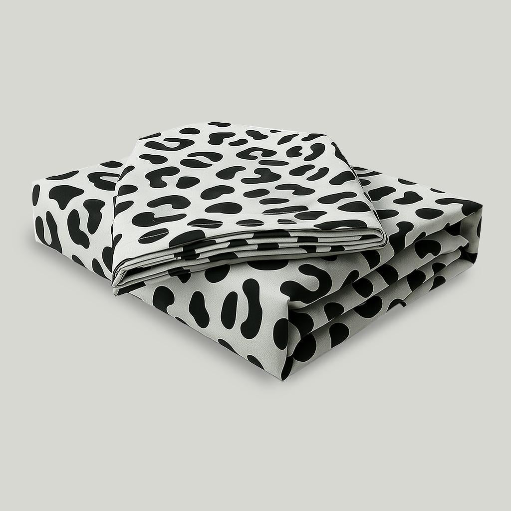 3Piece Duvet Cover Set, Queen Size Comfortable Duvet Cover and Pillowcases No Filling,Grey Leopard Print on White Bedding, Soft Polyester Comforter Cover for Hot sleepers,Machine Washable Bedding set,Perfect Bedroom Decor